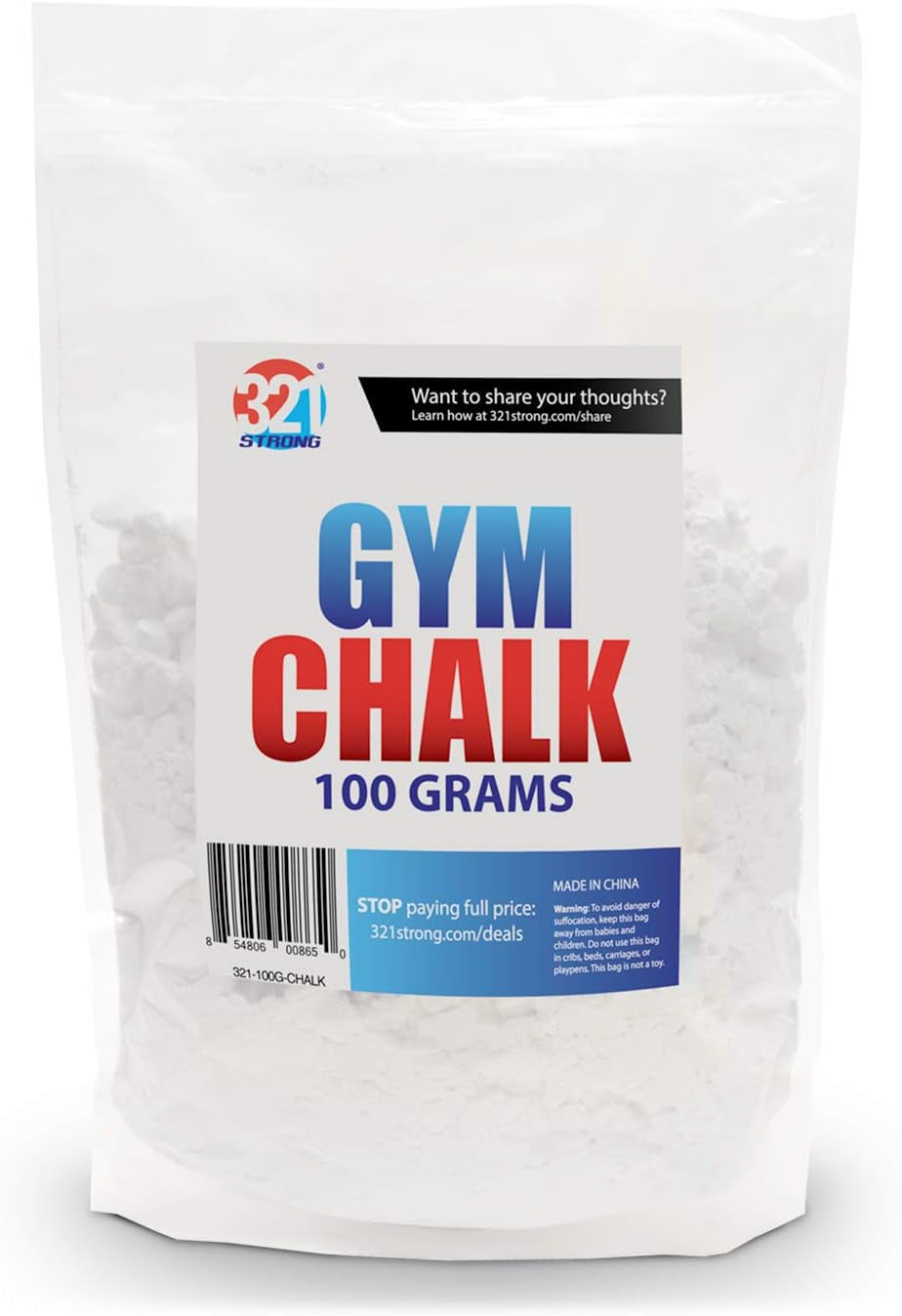 300 Gram (10.58 Oz) or 100 Gram (3.52 Oz) Loose Gym Chalk - for Weightlifting, Rock Climbing, Kettlebells, and Gymnastics